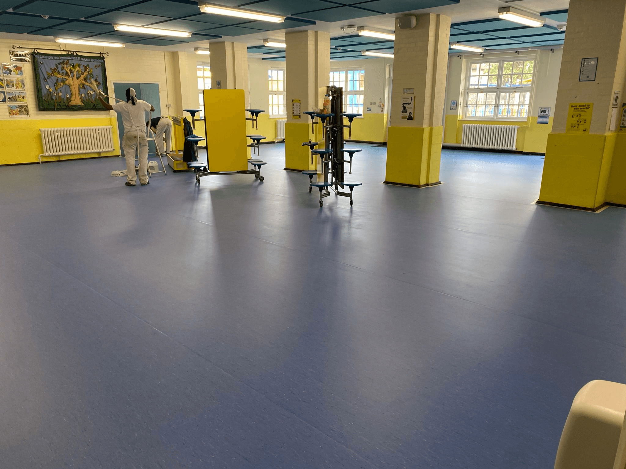 Commercial safety flooring in a school