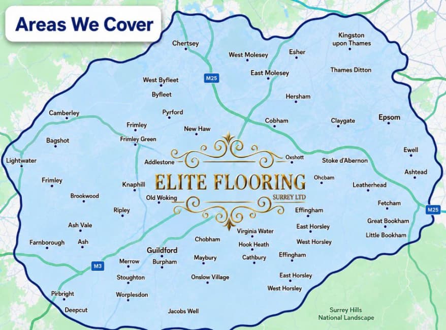Elite Flooring Surrey — areas we cover map