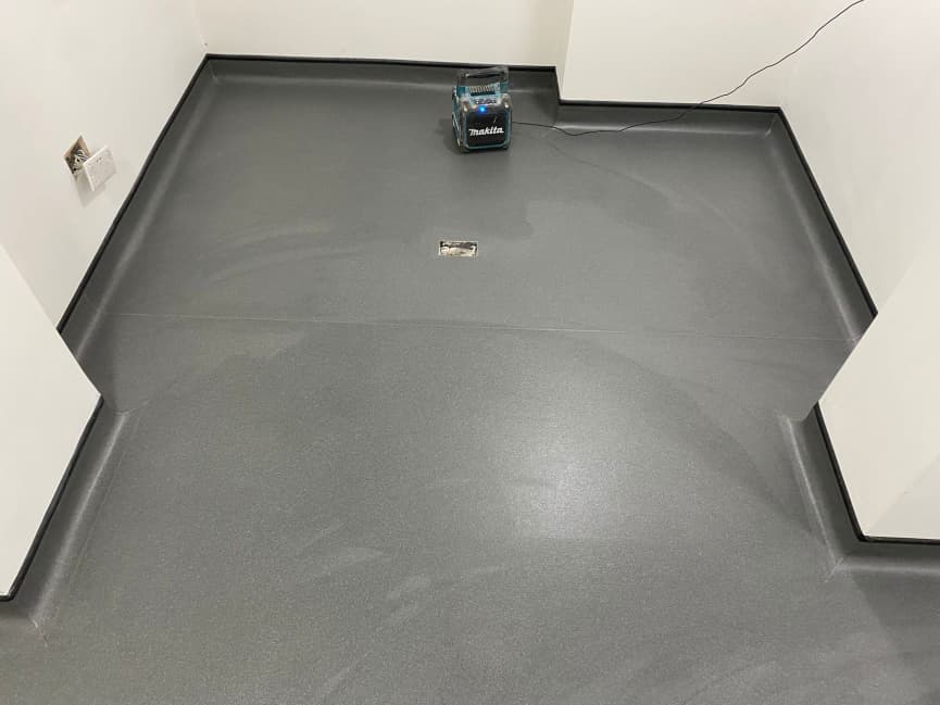 Commercial safety vinyl flooring installation