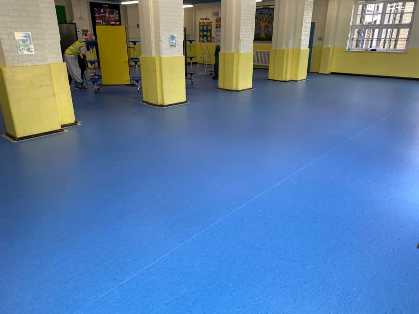 Safety flooring installation in school
