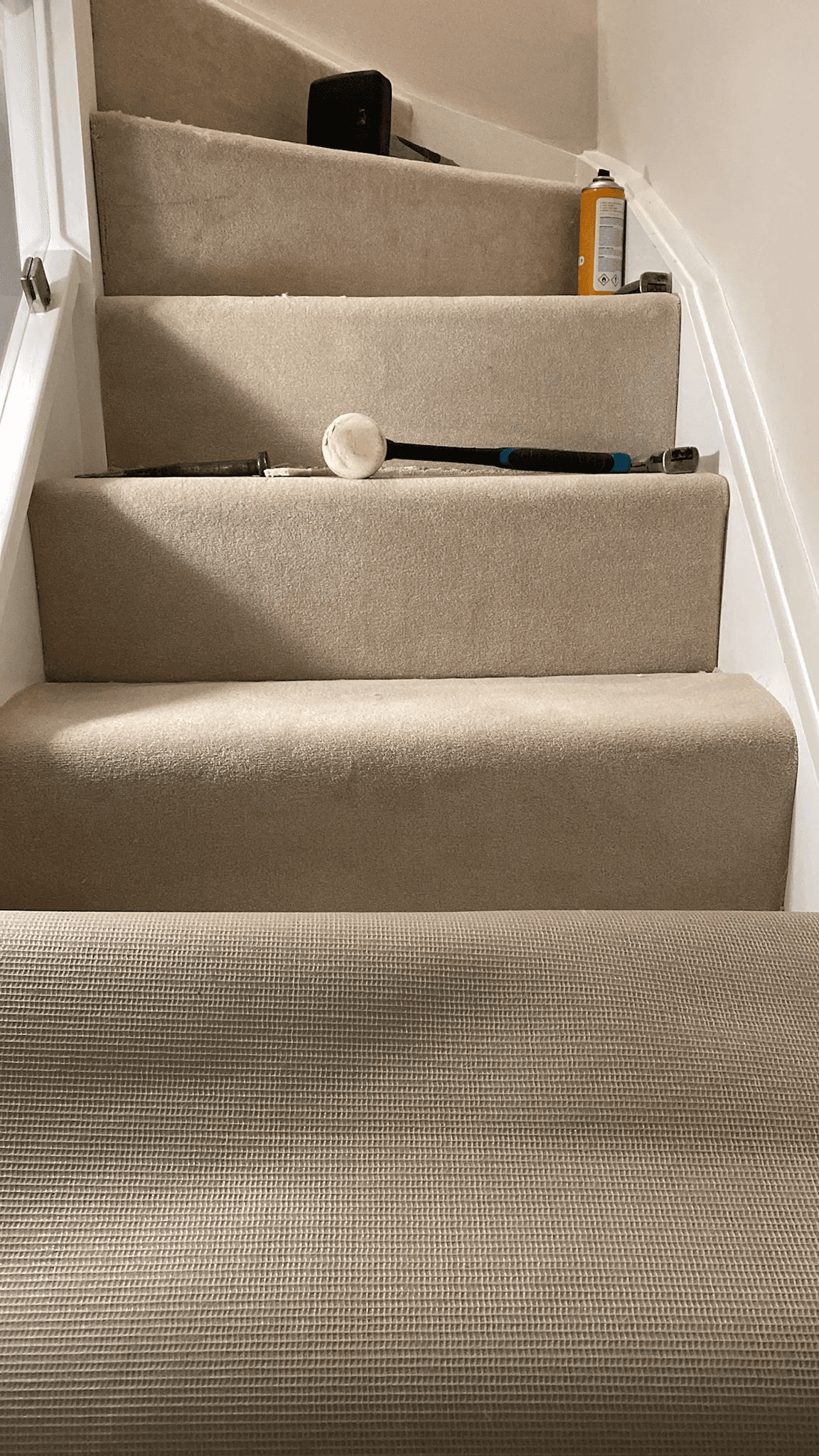 Neutral carpet fitted on staircase