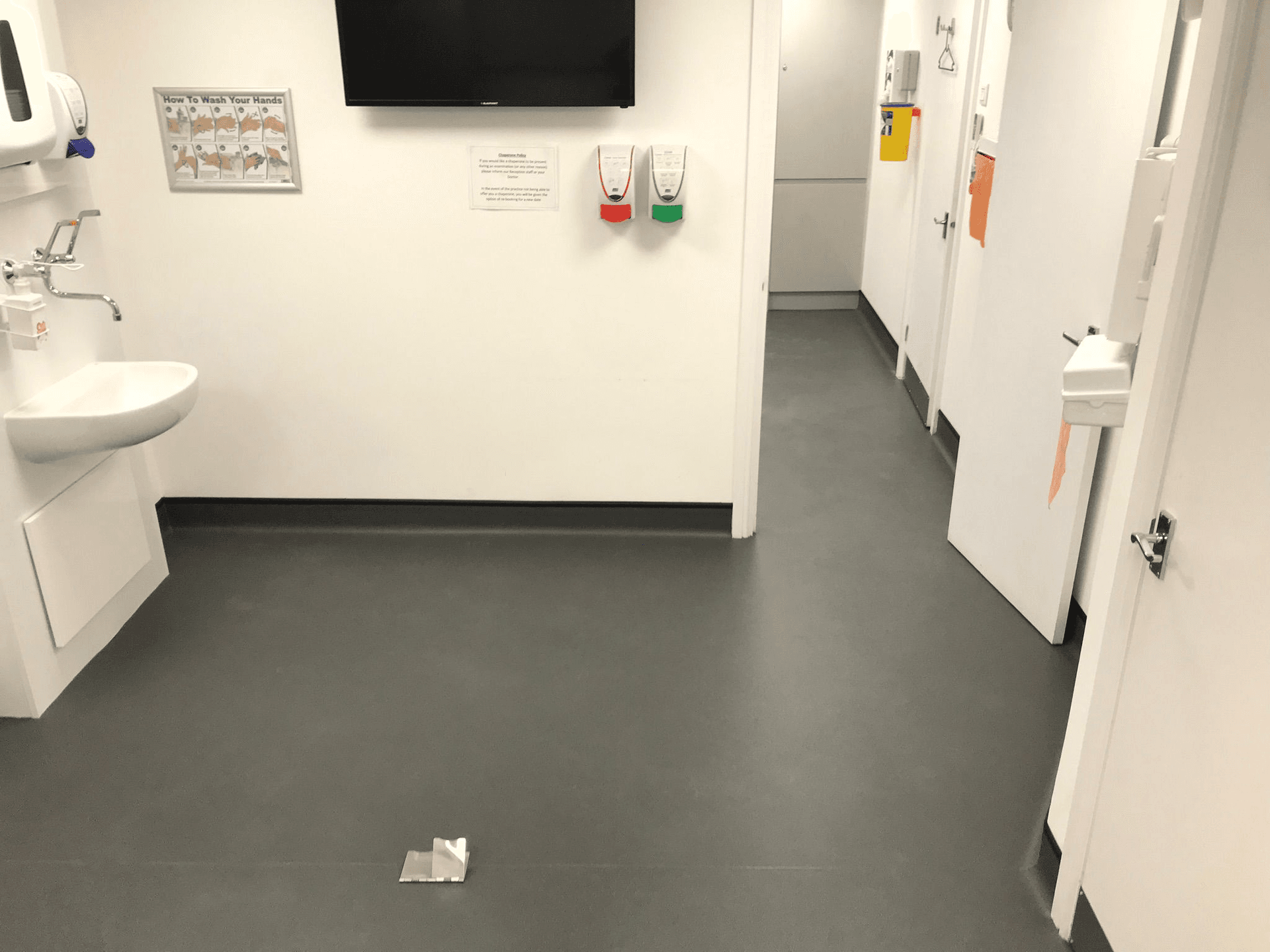 Safety flooring in medical/clinical corridor